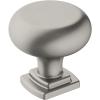 Amerock | Cabinet Knob | Matte Black | 1-1/4 inch (32 mm) Diameter | Surpass | 1 Pack | Drawer Knob | Cabinet Hardware(Satin Nickel)
