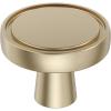 Amerock | Cabinet Knob | Matte Black | 1-3/8 inch (35 mm) Diameter | Destine | 1 Pack | Drawer Knob | Cabinet Hardware(Golden Champagne)