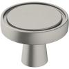 Amerock | Cabinet Knob | Matte Black | 1-3/8 inch (35 mm) Diameter | Destine | 1 Pack | Drawer Knob | Cabinet Hardware(Satin Nickel)