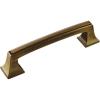 Amerock | Cabinet Pull | Black Bronze | 3-3/4 inch (96 mm) Center to Center | Mulholland | 1 Pack | Drawer Pull | Drawer Handle | Cabinet Hardware(Gilded Bronze)