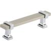 Amerock | Cabinet Pull | Brushed Matte Black/Satin Nickel | 11-5/16 inch (288 mm) Center to Center | Overton | 1 Pack | Drawer Pull | Drawer Handle | Cabinet Hardware(Satin Nickel/Polished Chrome)