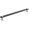 Amerock | Cabinet Pull | Brushed Matte Black/Satin Nickel | 11-5/16 inch (288 mm) Center to Center | Overton | 1 Pack | Drawer Pull | Drawer Handle | Cabinet Hardware(Brushed Matte Black/Satin Nickel)