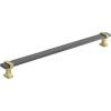 Amerock | Cabinet Pull | Brushed Matte Black/Satin Nickel | 11-5/16 inch (288 mm) Center to Center | Overton | 1 Pack | Drawer Pull | Drawer Handle | Cabinet Hardware(Black Chrome/Brushed Gold)