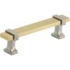 Amerock | Cabinet Pull | Brushed Matte Black/Satin Nickel | 5-1/16 inch (128 mm) Center to Center | Overton | 1 Pack | Drawer Pull | Drawer Handle | Cabinet Hardware(Brushed Gold/Satin Nickel)