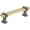 Amerock | Cabinet Pull | Brushed Matte Black/Satin Nickel | 5-1/16 inch (128 mm) Center to Center | Overton | 1 Pack | Drawer Pull | Drawer Handle | Cabinet Hardware(Brushed Gold/Black Chrome)