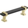 Amerock | Cabinet Pull | Brushed Matte Black/Satin Nickel | 5-1/16 inch (128 mm) Center to Center | Overton | 1 Pack | Drawer Pull | Drawer Handle | Cabinet Hardware(Brushed Matte Black/Brushed Gold)