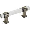 Amerock | Cabinet Pull | Clear/Gunmetal | 6-5/16 inch (160 mm) Center to Center | Glacio | 1 Pack | Drawer Pull | Drawer Handle | Cabinet Hardware(Clear/Gunmetal)