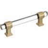Amerock | Cabinet Pull | Clear/Polished Chrome | 5-1/16 inch (128 mm) Center to Center | Glacio | 1 Pack | Drawer Pull | Drawer Handle | Cabinet Hardware(Clear/Golden Champagne)