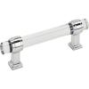 Amerock | Cabinet Pull | Clear/Polished Chrome | 5-1/16 inch (128 mm) Center to Center | Glacio | 1 Pack | Drawer Pull | Drawer Handle | Cabinet Hardware(Clear/Polished Chrome)