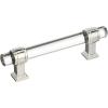 Amerock | Cabinet Pull | Clear/Polished Chrome | 5-1/16 inch (128 mm) Center to Center | Glacio | 1 Pack | Drawer Pull | Drawer Handle | Cabinet Hardware(Clear/Polished Nickel)