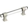 Amerock | Cabinet Pull | Clear/Polished Chrome | 5-1/16 inch (128 mm) Center to Center | Glacio | 1 Pack | Drawer Pull | Drawer Handle | Cabinet Hardware(Clear/Satin Nickel)