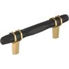 Amerock | Cabinet Pull | Golden Champagne/Black Chrome | 3-3/4 inch (96 mm) Center-to-Center | London | 1 Pack | Drawer Pull | Drawer Handle | Cabinet Hardware(Black Bronze/Champagne Bronze)