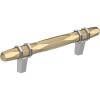 Amerock | Cabinet Pull | Golden Champagne/Black Chrome | 3-3/4 inch (96 mm) Center-to-Center | London | 1 Pack | Drawer Pull | Drawer Handle | Cabinet Hardware(Golden Champagne/Polished Chrome)