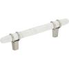 Amerock | Cabinet Pull | Marble White/Golden Champagne | 5-1/16 inch (128 mm) Center to Center | Carrione | 1 Pack | Drawer Pull | Drawer Handle | Cabinet Hardware | Zinc(Marble White/Satin Nickel)