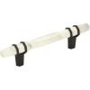 Amerock | Cabinet Pull | Marble White/Golden Champagne | 5-1/16 inch (128 mm) Center to Center | Carrione | 1 Pack | Drawer Pull | Drawer Handle | Cabinet Hardware | Zinc(Marble White/Black Bronze)