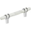 Amerock | Cabinet Pull | Marble White/Golden Champagne | 5-1/16 inch (128 mm) Center to Center | Carrione | 1 Pack | Drawer Pull | Drawer Handle | Cabinet Hardware | Zinc(Marble White/Polished Chrome)
