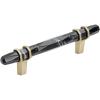 Amerock | Cabinet Pull | Marble White/Golden Champagne | 5-1/16 inch (128 mm) Center to Center | Carrione | 1 Pack | Drawer Pull | Drawer Handle | Cabinet Hardware | Zinc(Marble Black/Golden Champagne)