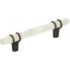 Amerock | Cabinet Pull | Marble White/Golden Champagne | 5-1/16 inch (128 mm) Center to Center | Carrione | 1 Pack | Drawer Pull | Drawer Handle | Cabinet Hardware | Zinc(Marble White/Oil-Rubbed Bronze)