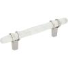 Amerock | Cabinet Pull | Marble White/Golden Champagne | 5-1/16 inch (128 mm) Center to Center | Carrione | 1 Pack | Drawer Pull | Drawer Handle | Cabinet Hardware | Zinc(Marble White/Polished Nickel)