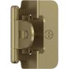 Amerock | Double Demountable Cabinet Hinge | 3/8 inch (10 mm) Inset Hinge | Satin Nickel | 2 Pack | Self-Closing Hinge | Cabinet Door Hinge(Golden Champagne)