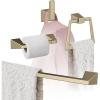 Amerock | Golden Champagne | Blackrock | Towel Bar | 24 inch (610 mm) | 4 Piece | Bathroom Accessories Set
