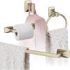 Amerock | Golden Champagne | Highland Ridge | Towel Bar | 24 inch (610 mm) | 4 Piece | Bathroom Accessories Set