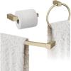 Amerock | Golden Champagne | Monument | Towel Bar | 18 inch (457 mm) | 3 Piece | Bathroom Accessories Set