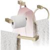 Amerock | Golden Champagne | Monument | Towel Bar | 18 inch (457 mm) | 4 Piece | Bathroom Accessories Set