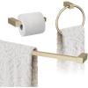 Amerock | Golden Champagne | Monument | Towel Bar | 24 inch (610 mm) | 3 Piece | Bathroom Accessories Set