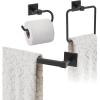 Amerock | Matte Black | Appoint | Towel Bar | 18 inch (457 mm) | 3 Piece | Bathroom Accessories Set