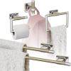Amerock BH26615PNSS | Polished Nickel/Stainless Steel Towel Bar | 24 in (610 mm) Towel Rack | Esquire | Bathroom Towel Holder | Bathroom Hardware | Bath Accessories(Polished Nickel/Golden Champagne)