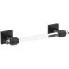 Amerock BH36063CCZ | Clear/Champagne Bronze Towel Bar | 18 in (457 mm) Towel Rack | Glacio | Bathroom Towel Holder | Bathroom Hardware | Bath Accessories(Clear/Matte Black)