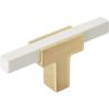 Amerock BP6726G10 | Kitchen Cabinet Door or Drawer Knob | Polished Chrome/Satin Nickel | 2-3/4 inch (70 mm) Length | Urbanite | 1 Pack | Furniture Hardware | Bathroom Cabinet Hardware(Brushed Gold/White)