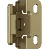 Amerock BPR7540BB Cabinet Hinge 1/2 in (13 mm) Overlay Self Closing Full Wrap Burnished Brass Kitchen Cabinet Door Hinge 1 Pair/2 Pack Functional Hardware(Golden Champagne)