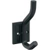 Amerock H37005G10 | Aliso Double Prong Decorative Wall Hook | Satin Nickel Hook for Coats, Hats, Backpacks, Bags | Hooks for Bathroom, Bedroom, Closet, Entryway, Laundry Room, Office(Matte Black)