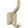 Amerock H37005G10 | Aliso Double Prong Decorative Wall Hook | Satin Nickel Hook for Coats, Hats, Backpacks, Bags | Hooks for Bathroom, Bedroom, Closet, Entryway, Laundry Room, Office(Golden Champagne)