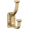 Amerock H37007BBZ | Alder Double Prong Decorative Wall Hook | Golden Champagne Hook for Coats, Hats, Backpacks, Bags | Hooks for Bathroom, Bedroom, Closet, Entryway, Laundry Room, Office(Champagne Bronze)
