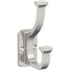 Amerock H37007BBZ | Alder Double Prong Decorative Wall Hook | Golden Champagne Hook for Coats, Hats, Backpacks, Bags | Hooks for Bathroom, Bedroom, Closet, Entryway, Laundry Room, Office(Satin Nickel)