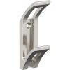Amerock H37010MB | Avid Double Prong Decorative Wall Hook | Matte Black Hook for Coats, Hats, Backpacks, Bags | Hooks for Bathroom, Bedroom, Closet, Entryway, Laundry Room, Office(Satin Nickel)