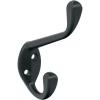 Amerock H55451CZ | Noble Double Prong Decorative Wall Hook | Champagne Bronze Hook for Coats, Hats, Backpacks, Bags | Hooks for Bathroom, Bedroom, Closet, Entryway, Laundry Room, Office(Matte Black)