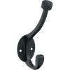 Amerock H55465CZ | Adare Double Prong Decorative Wall Hook | Champagne Bronze Hook for Coats, Hats, Backpacks, Bags | Hooks for Bathroom, Bedroom, Closet, Entryway, Laundry Room, Office(Matte Black)
