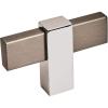 Amerock Mulino 2-3/8 inch (60mm) Length Golden Champagne/Matte Black Cabinet Knob, BP36720BBZMB(Black Brushed Nickel/Polished Chrome)