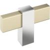 Amerock Mulino 2-3/8 inch (60mm) Length Golden Champagne/Matte Black Cabinet Knob, BP36720BBZMB(Golden Champagne/Polished Chrome)