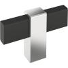 Amerock Mulino 2-3/8 inch (60mm) Length Golden Champagne/Matte Black Cabinet Knob, BP36720BBZMB(Matte Black/Polished Chrome)