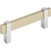 Amerock Mulino 7-9/16 inch (192mm) Center-to-Center Golden Champagne/Matte Black Cabinet Pull, BP36725BBZMB(Golden Champagne/Polished Chrome)