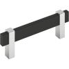 Amerock Mulino 7-9/16 inch (192mm) Center-to-Center Golden Champagne/Matte Black Cabinet Pull, BP36725BBZMB(Matte Black/Polished Chrome)