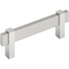 Amerock Mulino 7-9/16 inch (192mm) Center-to-Center Golden Champagne/Matte Black Cabinet Pull, BP36725BBZMB(Satin Nickel/Polished Chrome)