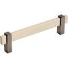 Amerock Mulino 7-9/16 inch (192mm) Center-to-Center Golden Champagne/Matte Black Cabinet Pull, BP36725BBZMB(Silver Champagne/Black Nickel)