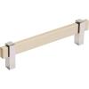 Amerock Mulino 7-9/16 inch (192mm) Center-to-Center Golden Champagne/Matte Black Cabinet Pull, BP36725BBZMB(Silver Champagne/Polished Chrome)