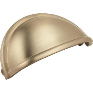 Amerock | Cabinet Cup Pull | Golden Champagne | 3 inch (76 mm) Center to Center | Cup Pulls | 1 Pack | Drawer Pull | Drawer Handle | Cabinet Hardware
